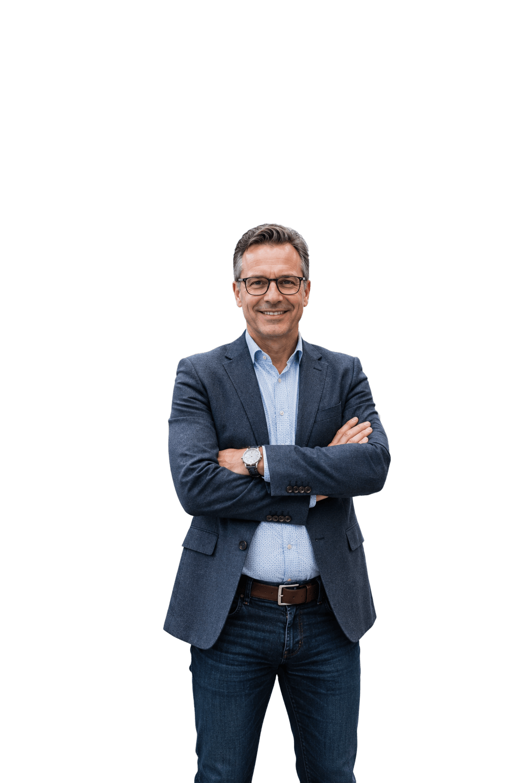 Propriétaire d'entreprise debout, les bras croisés